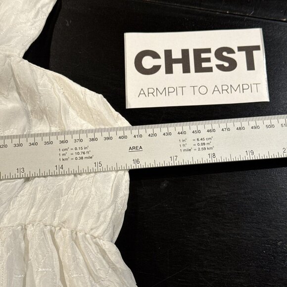 Zara Babydoll Womens Medium Voluminous Textured White Blogger Fav Midi Dress - Picture 7 of 10